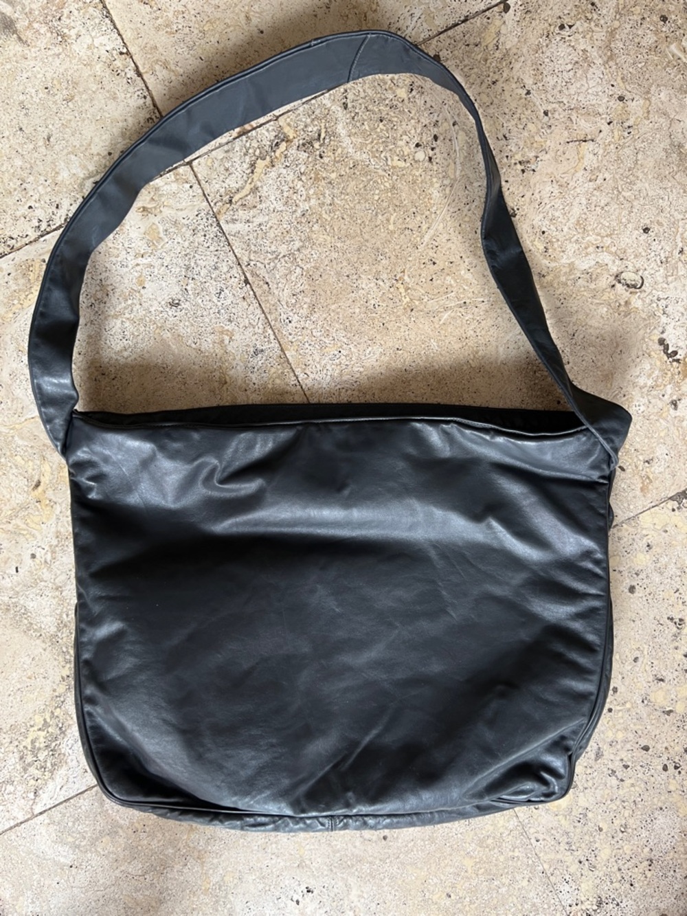 VTG Margolin Charcoal Gray Leather Laptop Tote Shoulder Bag Folded Pleat Detail - Picture 6 of 15